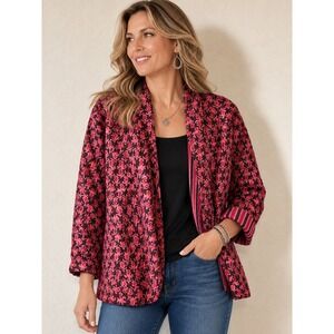 Marketplace Handwork of India Quilted embroidered Reversable kantha Jacket XL?